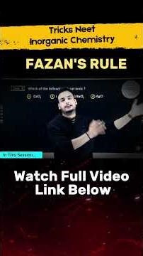 Fajans’ Rule Trick 🔥 | Inorganic Chemistry | NEET & JEE 2026 | RC Sir #jeemain #jee #neet2026