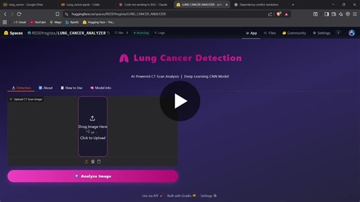 #machinelearning #deeplearning #artificialintelligence #healthcareai #lungcancerdetection #medicalimaging #tensorflow #gradio #huggingface #datascience #healthtech | LEELADRI REDDY DHARMAVARAPU