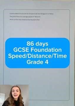 86 days to go - GCSE Foundation Maths - Speed Distance Time