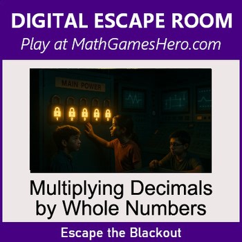 Multiplying Decimals by Whole Numbers | Digital Math Escape Room Game