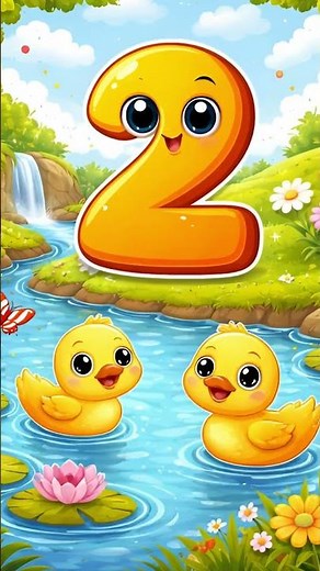 Aprender o Número 2 com Patinhos 🦆🔢 | Música Infantil Educativa | desenho animado | shortsinfantil