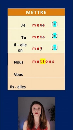 🇫🇷 How to conjugate ‘METTRE (= to put)’ in the present indicative🔥French Basics #learnfrench