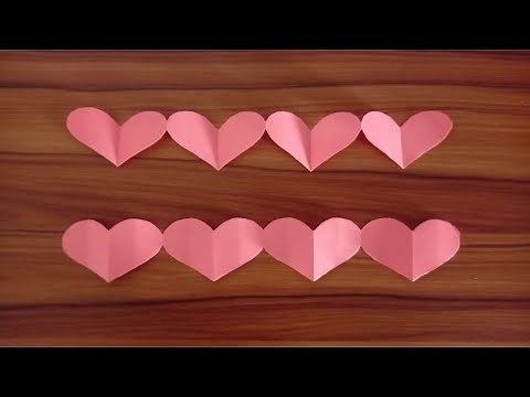 DIY Paper Heart Chain Tutorial - How to make a hearts garland