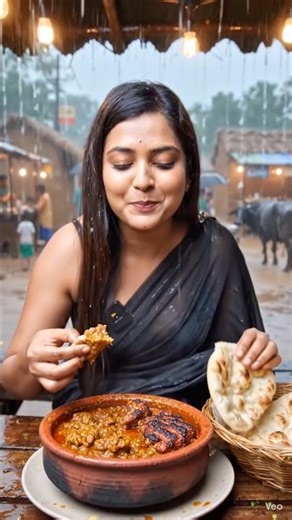 Spicy Juicy Mutton in Rain 🍖🌧️ | Village Food ASMR | Indian Street Food Shorts