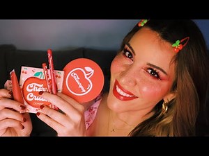 ASMR 🍒 Doing my makeup (Try On Haul, Tapping, Brushing) feat. Colourpop Cherry Crush Collection