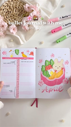 🍡 bullet journal with me // april 2026 bullet journal setup #bulletjournal #bulletjournalwithme