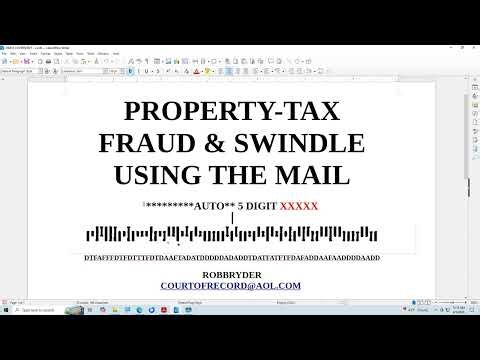 PROPERTY TAX FRAUD AND SWINDLE USING THE MAIL