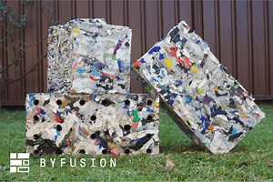 ByFusion transforms non-recyclable plastic into bricks for construction