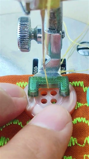 Sewing button using a Janome sewing machine #sewingtechnique