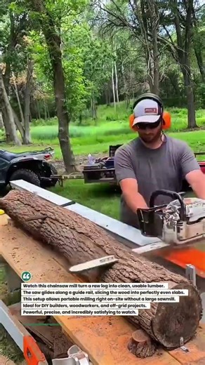 Chainsaw Mill Cutting Logs Into Lumber Fast! #woodworking #chainsaw #sawmilltools