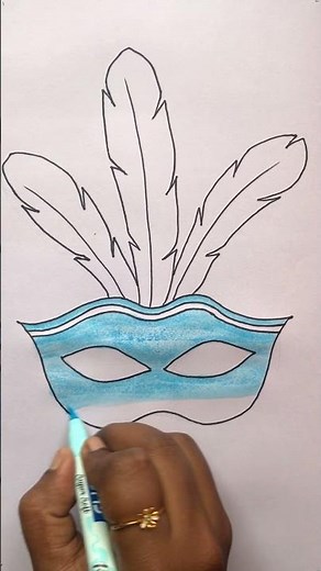Carnival mask drawing and coloring video for kids | Cute Carnival face mask drawing #carnivalmask