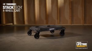 ToughBuilt 4-Wheel Cart, Tool Box Dolly for StackTech Toolboxes and Organizers - Heavy-Duty Rolling Base with Locking Casters, Tie-Down Points and Automatic Lock System