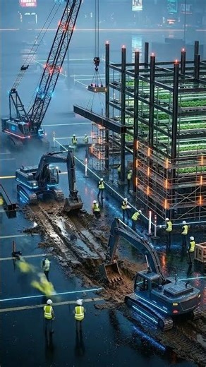 Cyberpunk Vertical Farm Timelapse – Building a Futuristic Neon Skyscraper