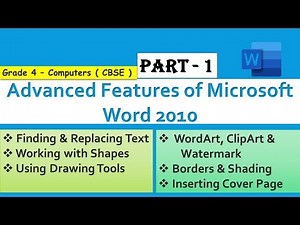 Advanced Features of MS Word ( Class 4 CBSE ) Part - 1 - Chapter Explanation with Tutorial
