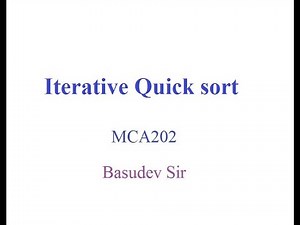 Iterative Quick sort