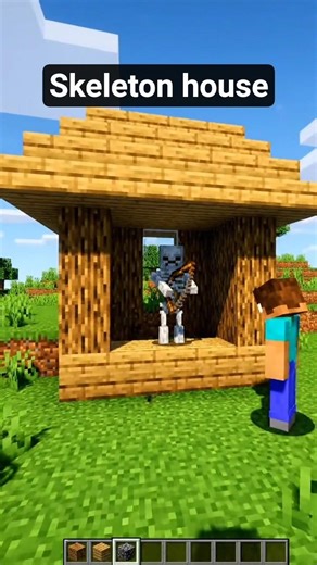 I give skeleton skeleton house in Minecraft #minecraft