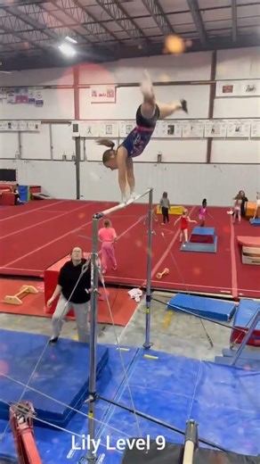 Lily level 9 practicing her full bar routine #gymnastics #bars #level9 #doubleback #practice