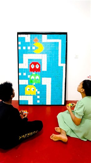I Recreated PAC-MAN Using Thousands of Rubik’s Cubes 😱🎮 | 40-Second Stop Motion