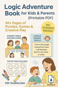 Logic & Emotion Activity Book for Kids: Creative Puzzles, Story Games (digital Download) Ages 5-10 - Etsy