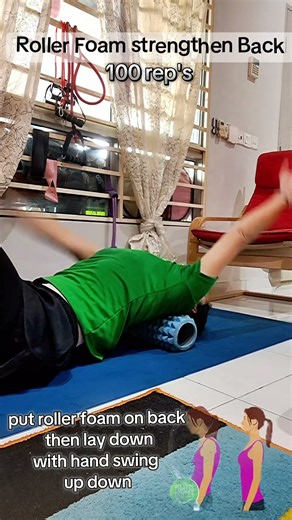 Hunchback, thick back use roller foam to straighten back #youtubeshorts #rollerfoam #backworkout