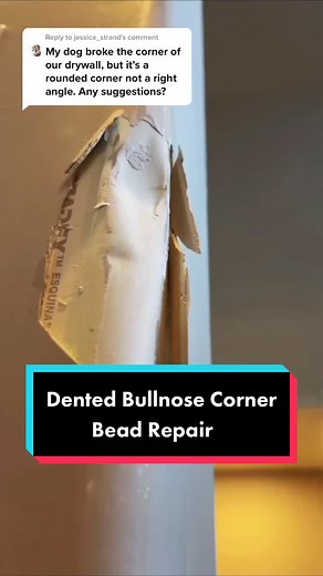 Reply to @jessica_strand Dented bullnose corner bead repair. #bullnose #cornerbead #homerepair #jalapenosolutions #diy #paint #handyman #colorado