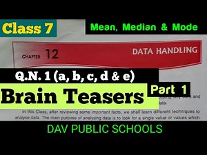Dav class 7 maths chapter 12 brain 🧠 teasers part 1 questions 1