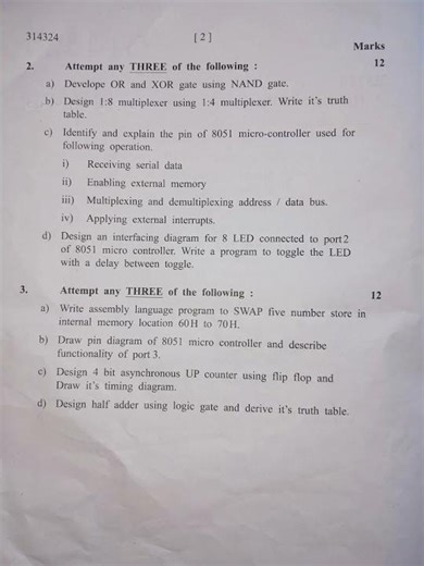 Digital Electronics Microcontroller Application MSBTE SUMMER 2026 Exam Question Paper