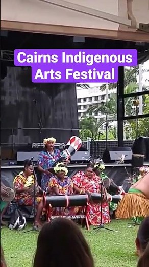 Torres Straits islanders performing a cultural dance at the Cairns Indigenous Arts Festival