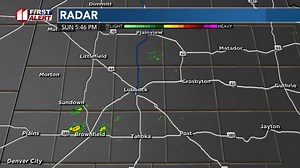 5:50 p.m.: A weak thunderstorm in the dry air has produced gusty wind over the SW South Plains. Right now it's struggling in dry air, but could intensify once in the more-humid air east of I-27/U.S. 87. | KCBD NewsChannel 11