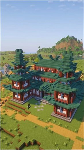 Chinese Mansion Tutorial | Minecraft Build Timelapse