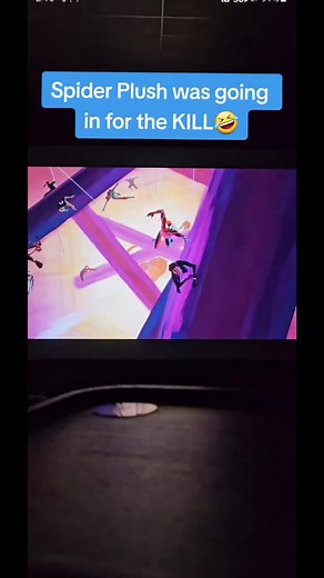 He a menace and went straight for his head🤣 #spidermanacrossthespiderverse #milesmorales #spiderplush #marvelstudios #sony #metroboominmakeitboom #gwenstacy #peterparker