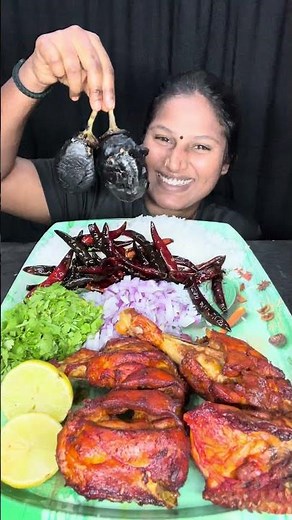 Watch Full Video in Channel | Chicken Legs Fry, Baingan Barta Eating Challenge | Short 1766