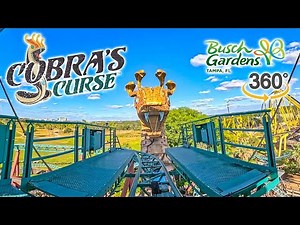 VR360 Cobra's Curse Roller Coaster On Ride Front Seat POV with Queue Busch Gardens Tampa 2025 10 16