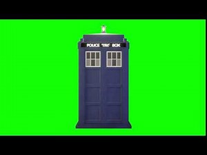 Tardis Police Box model rotating loop green screen