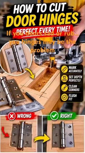 How to Cut Perfect Door Hinges (Clean & Accurate Mortise Setup) #doorparts #door #hinges