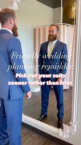 Coordinating suits for your bridal party might be one of the most lengthy processes of your entire wedding! More often than not, the wedding party is spread out, and we are trying to wrangle measurements and shipping addresses long after you submit your color and style options. So if you’re in the thick of wedding planning, make sure you come in and pick out all of your suit options sooner, rather than later. Trust us, you’ll be glad you did! #weddingtips #bridalparty #suits #tuxes #weddingsuits