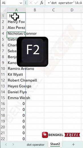 tips for tidying up data with dot operators in excel #shortvideo #shorts #tipsexcel