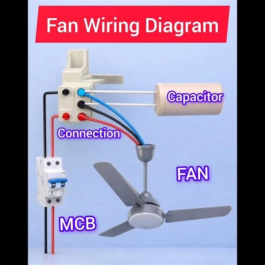 Ceiling Fan Wiring Diagram #electrical #electrician #shortvideo #electric #electronic
