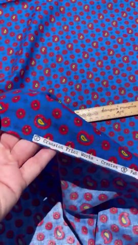 Small Paisley Print Cotton Fabric by the Half Yard - Blue Red Yellow - Etsy