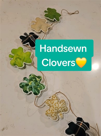 Handsewn Clovers for St. Patrick's Day