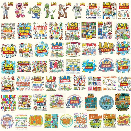 Lab Week PNG Bundle – Lab Story Theme, Medical Laboratory Shirt Design, Lab Tech SVG, Cute Science Graphics, Blood Bank, Chemistry - Etsy