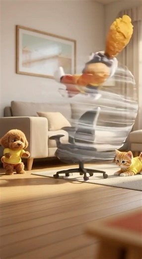 Swivel chair vs. Husky... It didn't end well! 😂 #huskylife