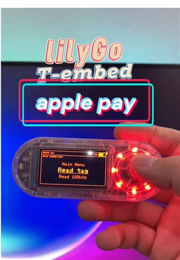 This #lilygo #tembed #c1101 device has a built-in NFC and RFID card reader that can be interact with #applepay #bluecylabs