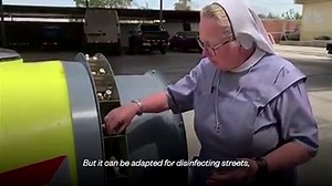 2.3K views · 55 reactions | Nun, Rebecca Frick drives adapted farm tractor spreading disinfectant to combat COVID-19 https://nbcnews.to/34Y13aR | NBC News World | Facebook