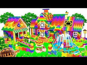 DIY Build Double Rooftop Swimming Pool, Waterfall Villa From Magnetic Balls (Satisfying)