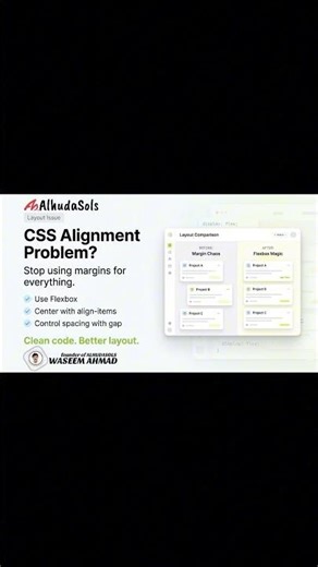 Stop Using Margins for Alignment ❌ Use This Instead ✅ #alhudasols #alhudasolsdev #waseemahmad #yt