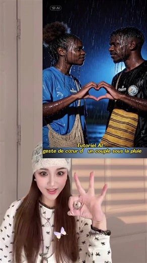 AI Rainy Couple Heart Gesture Tutorial in CapCut