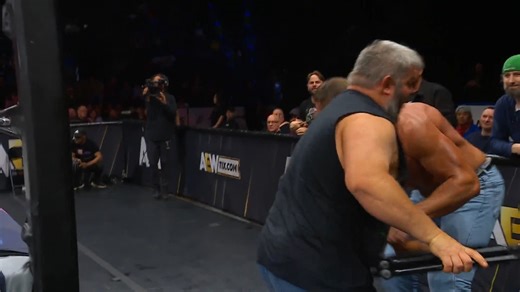 A fight has broken out between The Workhorsemen and The Learning Tree here at ringside! Watch #AEWCollision LIVE on TNT & MAX | All Elite Wrestling