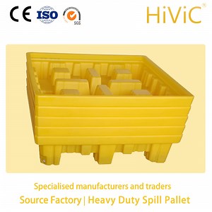 [Hot Item] Forkliftable Pallet Oil Spill 4 Drum Black Cover Spill Containment Pallet with Drain
