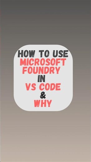 How to use Microsoft Foundry in VS Code #AI #shorts #aiagents